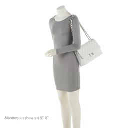 Chanel Caviar Leather Classic Jumbo Double Flap Bag - Leather - White