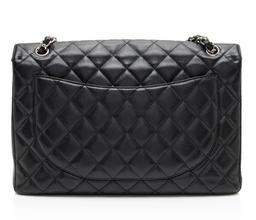 Chanel Caviar Leather Classic Maxi Single Flap Bag - Leather - Black