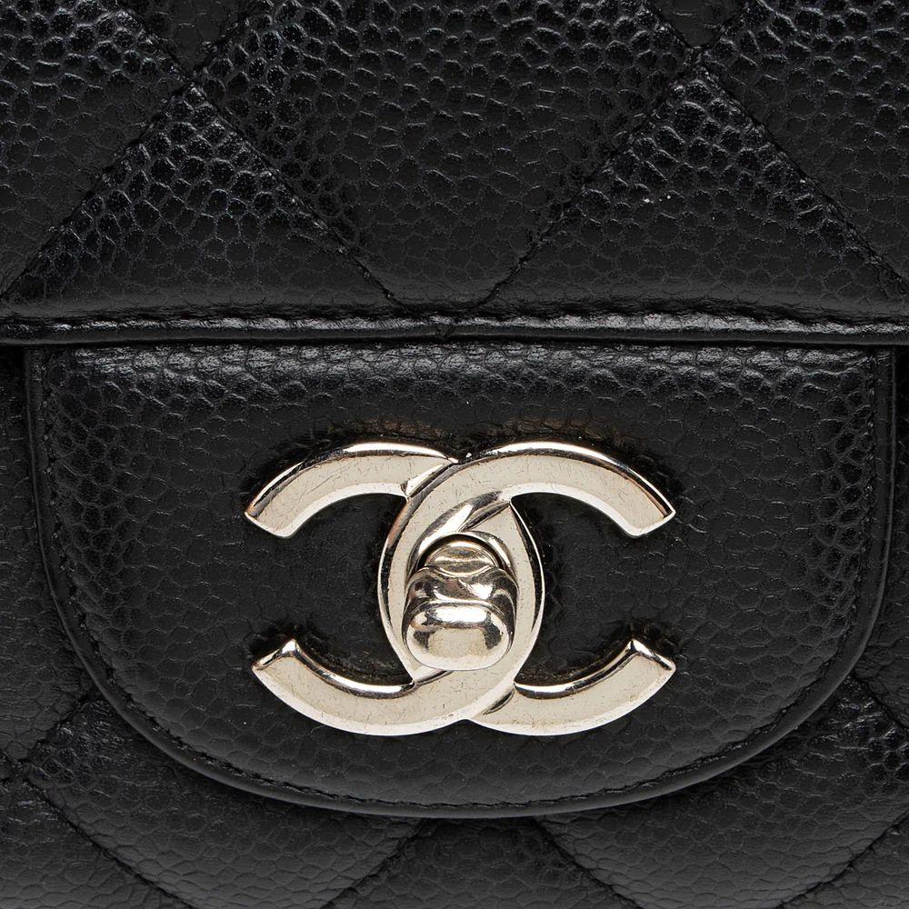Chanel Caviar Leather Classic Maxi Single Flap Bag - Leather - Black