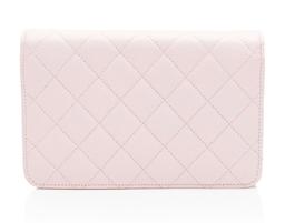 Chanel Caviar Leather Crystal CC Wallet on Chain - Leather - Pink