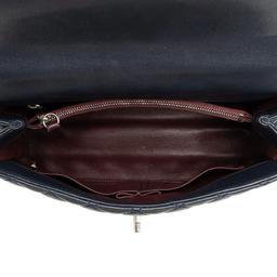 Chanel Caviar Leather Lizard Coco Small Top Handle - Leather - Blue/Brown