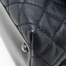 Chanel Caviar Leather Lizard Coco Small Top Handle - Leather - Blue/Brown