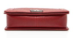 Chanel Caviar Leather New Medium Boy Bag - Leather - Red