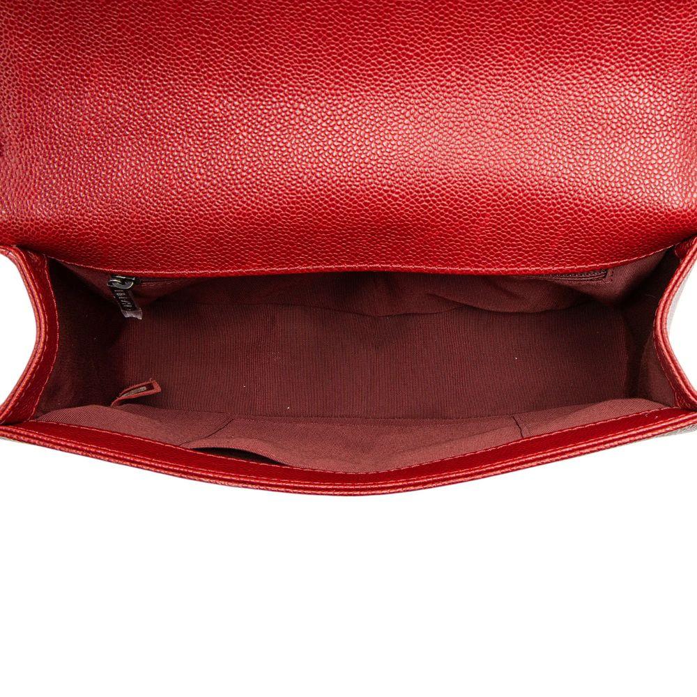 Chanel Caviar Leather New Medium Boy Bag - Leather - Red