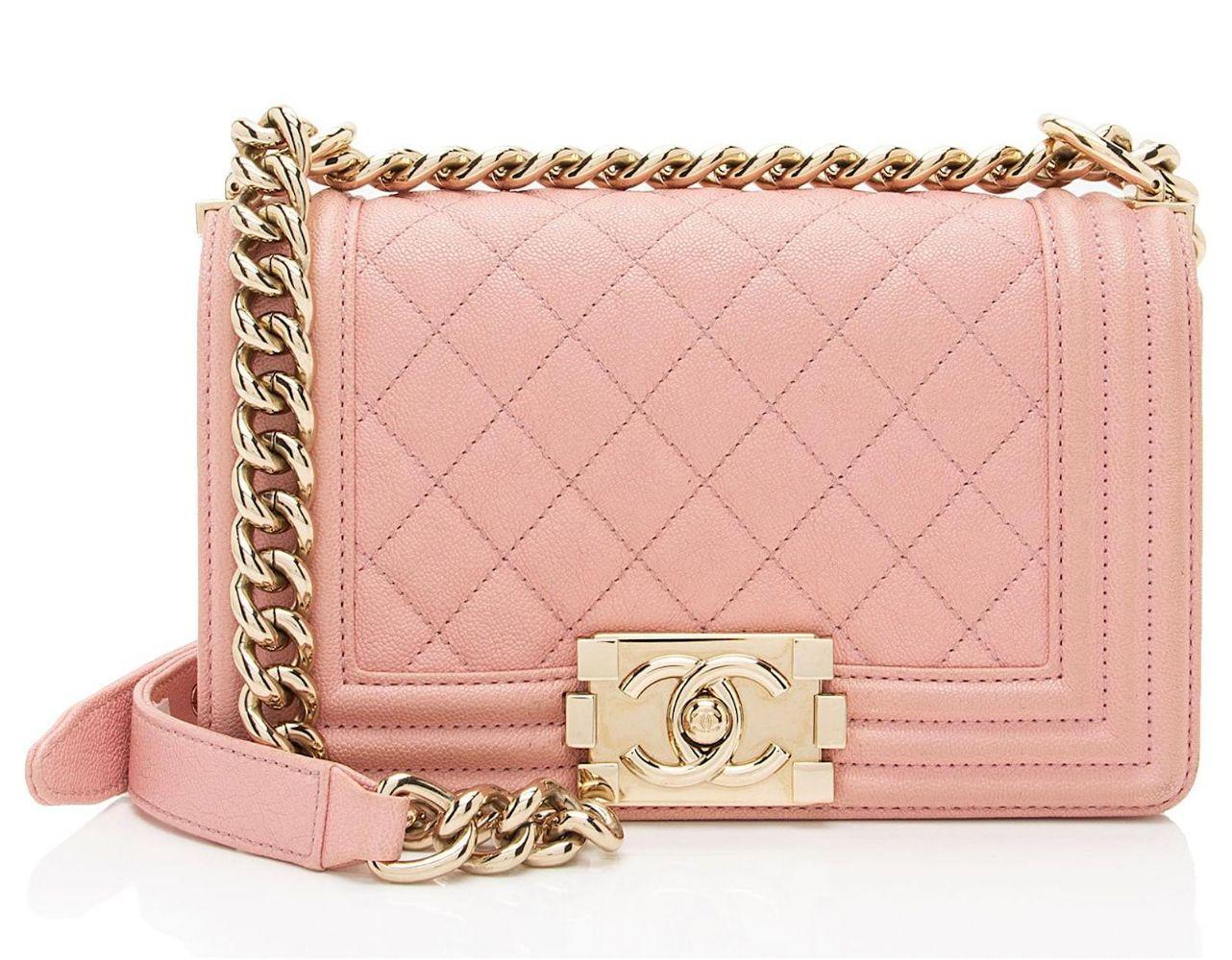 Chanel Caviar Leather Small Boy Bag - Leather - Pink