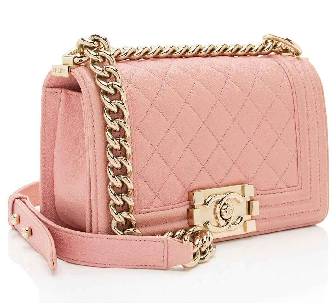 Chanel Caviar Leather Small Boy Bag - Leather - Pink