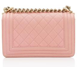 Chanel Caviar Leather Small Boy Bag - Leather - Pink