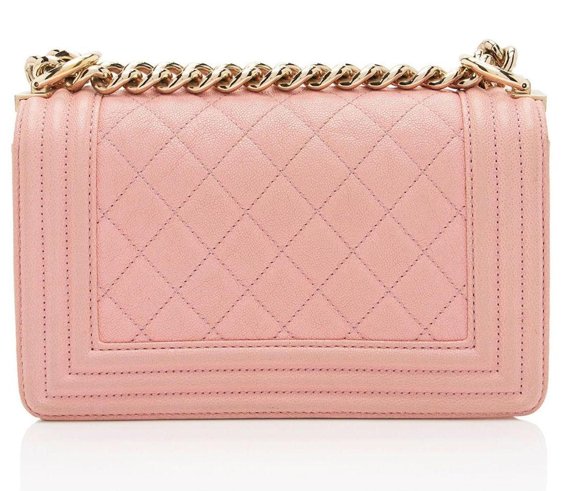Chanel Caviar Leather Small Boy Bag - Leather - Pink