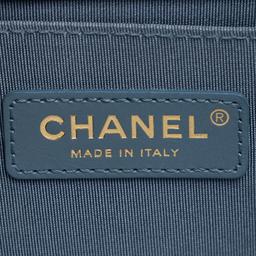 Chanel Chevron Caviar Leather Old Medium Boy Bag - Leather - Blue