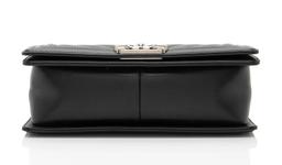 Chanel Chevron Lambskin Old Medium Boy Bag - Lambskin - Black