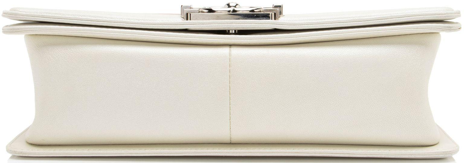 Chanel Iridescent Calfskin Old Medium Boy Bag - Iridescent Calfskin - White