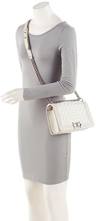 Chanel Iridescent Calfskin Old Medium Boy Bag - Iridescent Calfskin - White