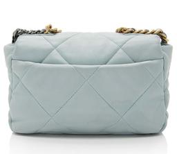 Chanel Lambskin 19 Medium Flap Shoulder Bag - Lambskin - Blue