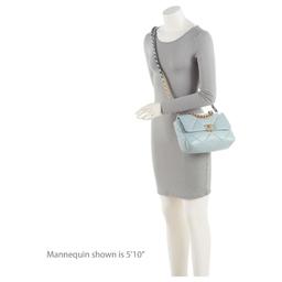 Chanel Lambskin 19 Medium Flap Shoulder Bag - Lambskin - Blue