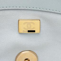 Chanel Lambskin 19 Medium Flap Shoulder Bag - Lambskin - Blue