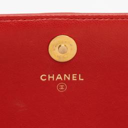 Chanel Lambskin Boy Clutch on Chain - Lambskin - Red