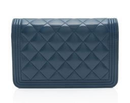 Chanel Lambskin Boy Wallet on Chain - Lambskin - Blue