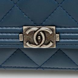 Chanel Lambskin Boy Wallet on Chain - Lambskin - Blue