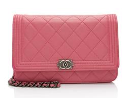 Chanel Lambskin Boy Wallet on Chain - Lambskin - Pink