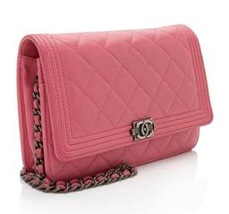 Chanel Lambskin Boy Wallet on Chain - Lambskin - Pink