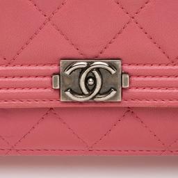 Chanel Lambskin Boy Wallet on Chain - Lambskin - Pink