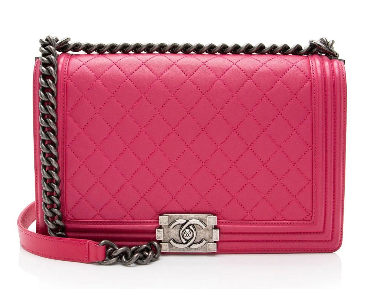 Chanel Lambskin New Medium Boy Bag - Lambskin - Pink