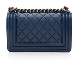 Chanel Lambskin Small Boy Bag - Lambskin - Blue