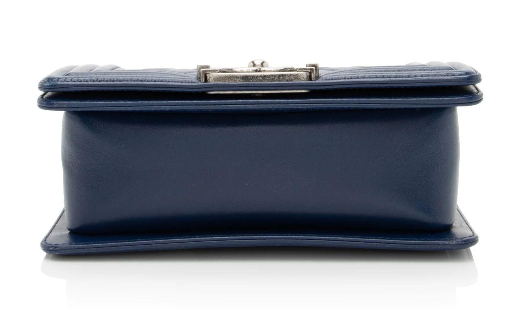 Chanel Lambskin Small Boy Bag - Lambskin - Blue