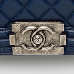 Chanel Lambskin Small Boy Bag - Lambskin - Blue