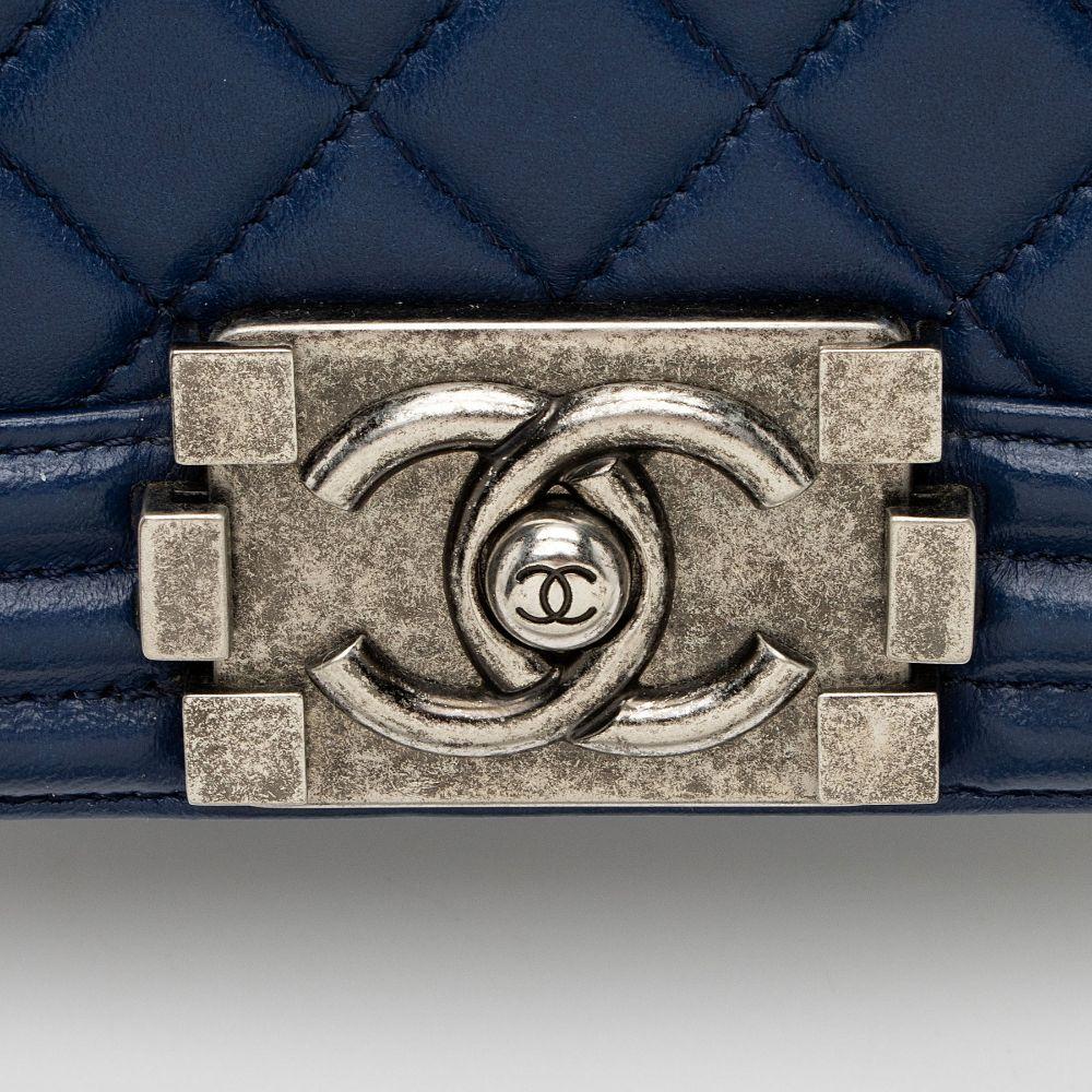 Chanel Lambskin Small Boy Bag - Lambskin - Blue