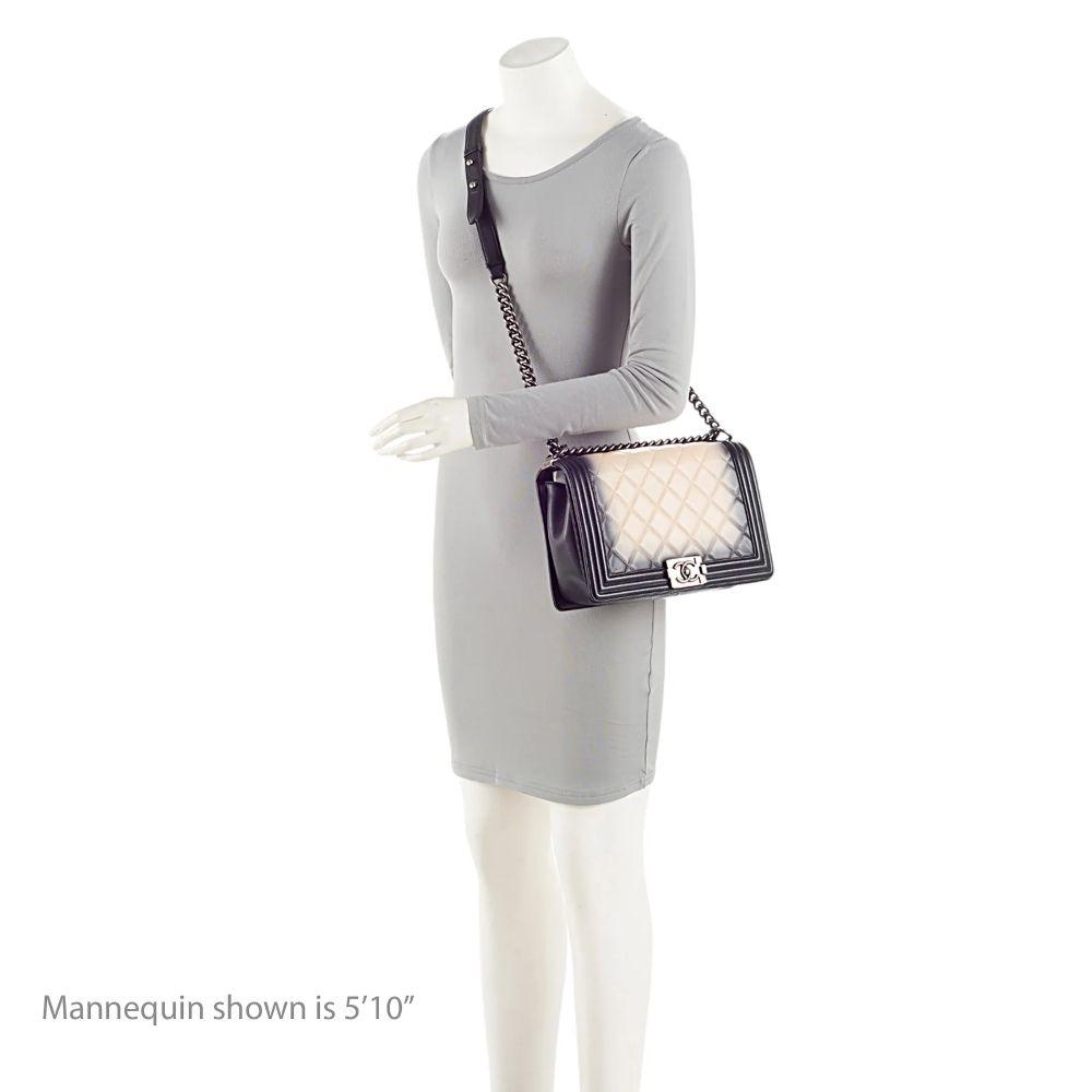 Chanel Ombre Lambskin New Medium Boy Bag - Lambskin - Beige/Black