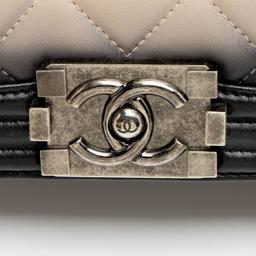 Chanel Ombre Lambskin New Medium Boy Bag - Lambskin - Beige/Black