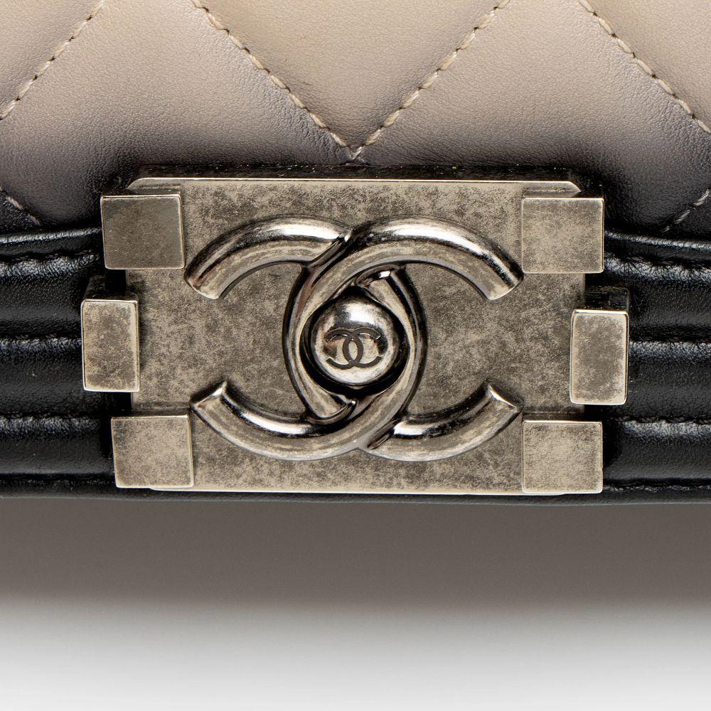 Chanel Ombre Lambskin New Medium Boy Bag - Lambskin - Beige/Black