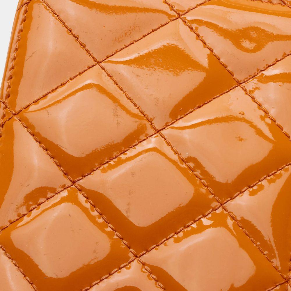 Chanel Patent Leather Classic Wallet on Chain - Leather - Orange