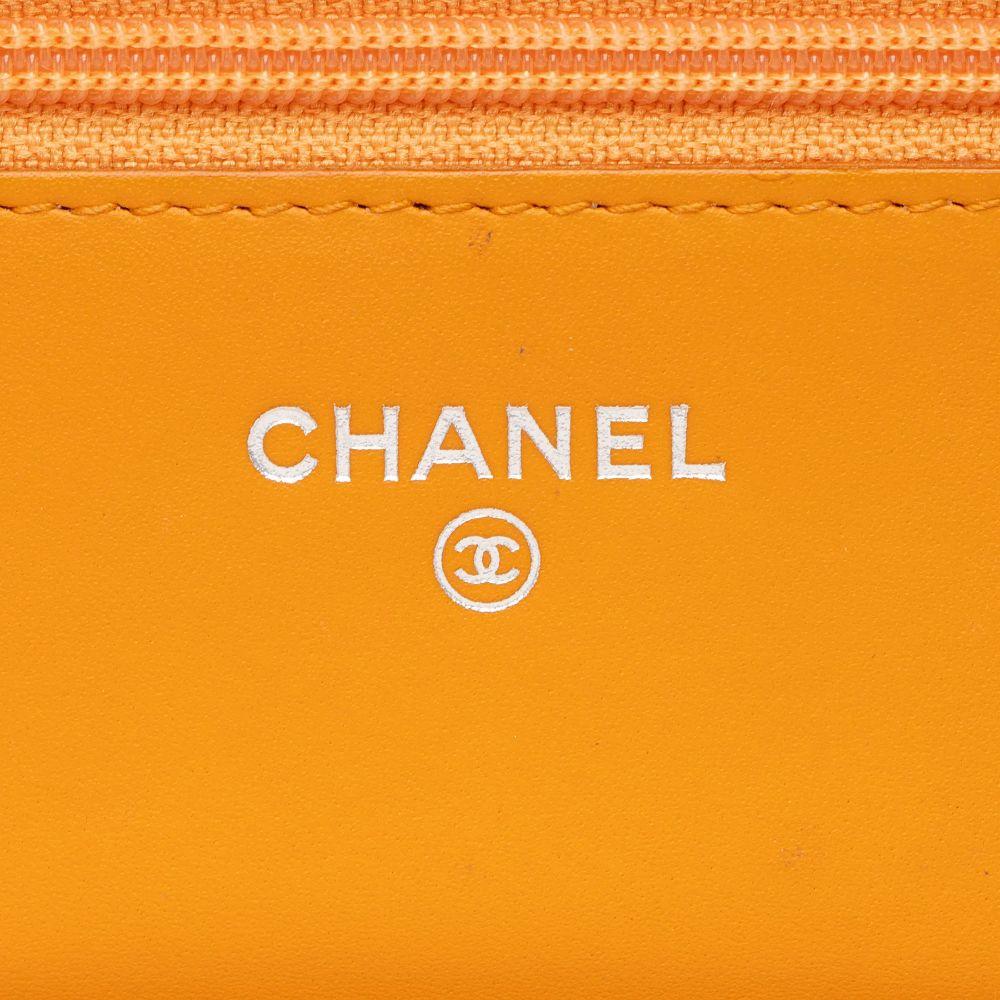 Chanel Patent Leather Classic Wallet on Chain - Leather - Orange
