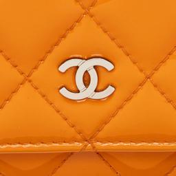 Chanel Patent Leather Classic Wallet on Chain - Leather - Orange