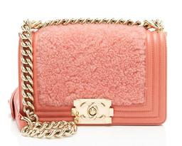 Chanel Shearling Calfskin Small Boy Bag - Calfskin - Pink