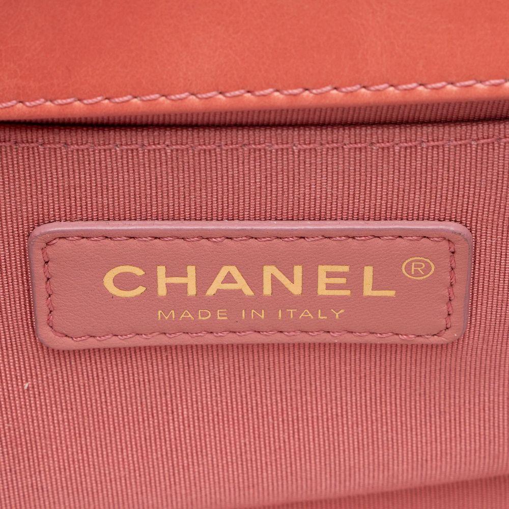 Chanel Shearling Calfskin Small Boy Bag - Calfskin - Pink