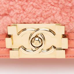 Chanel Shearling Calfskin Small Boy Bag - Calfskin - Pink
