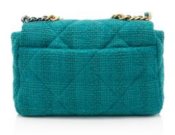 Chanel Tweed Ribbon 19 Medium Flap Shoulder Bag - Leather - Green