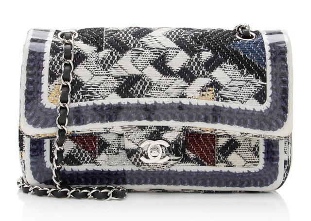 Chanel Tweed Silicone Medium Double Flap Bag