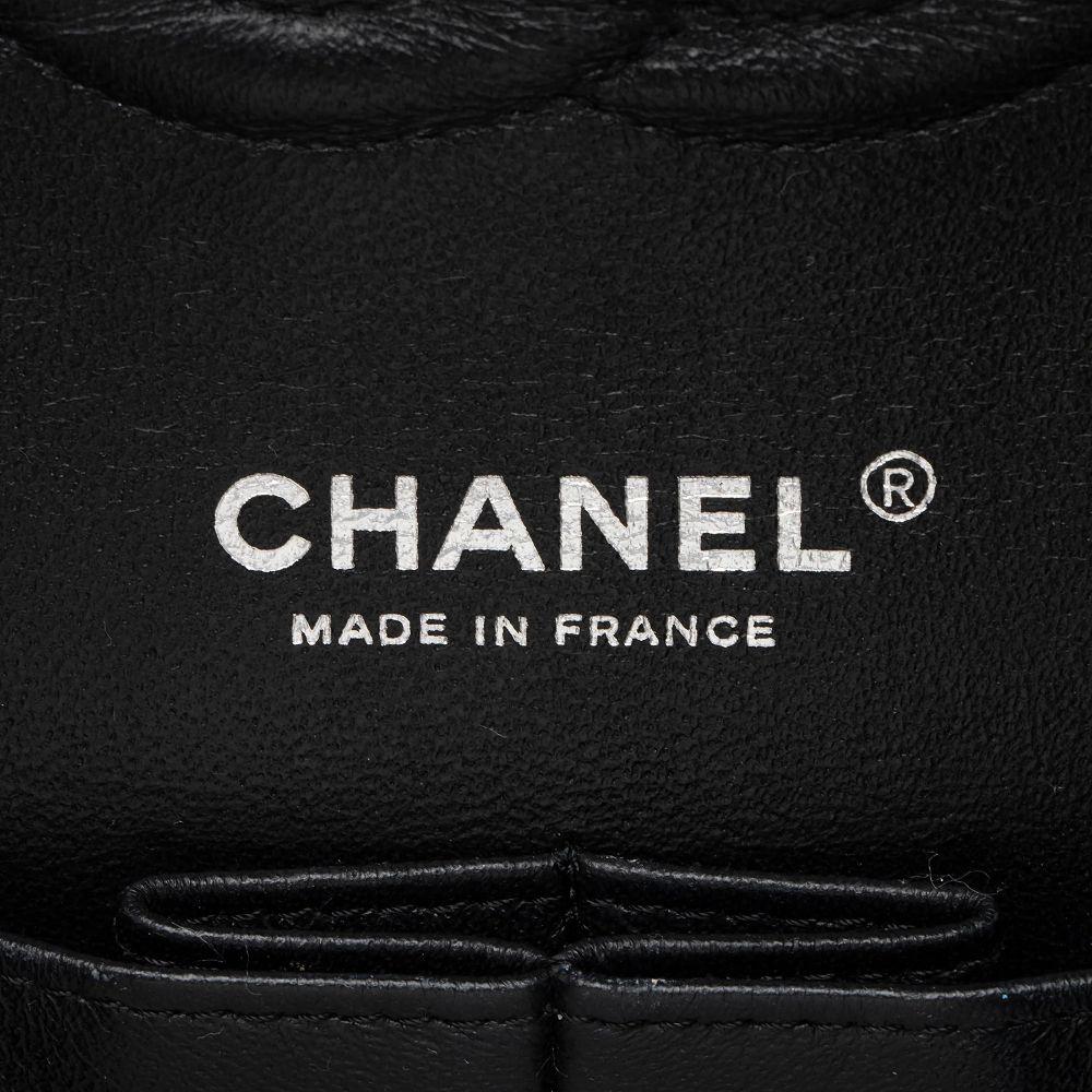 Chanel Tweed Silicone Medium Double Flap Bag - Leather - Blue/White