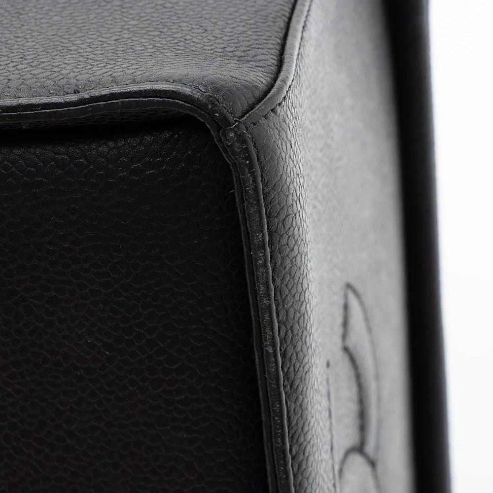 Chanel Vintage Caviar Leather Vanity Train Case - Leather - Black