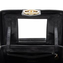 Chanel Vintage Caviar Leather Vanity Train Case - Leather - Black