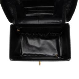 Chanel Vintage Caviar Leather Vanity Train Case - Leather - Black