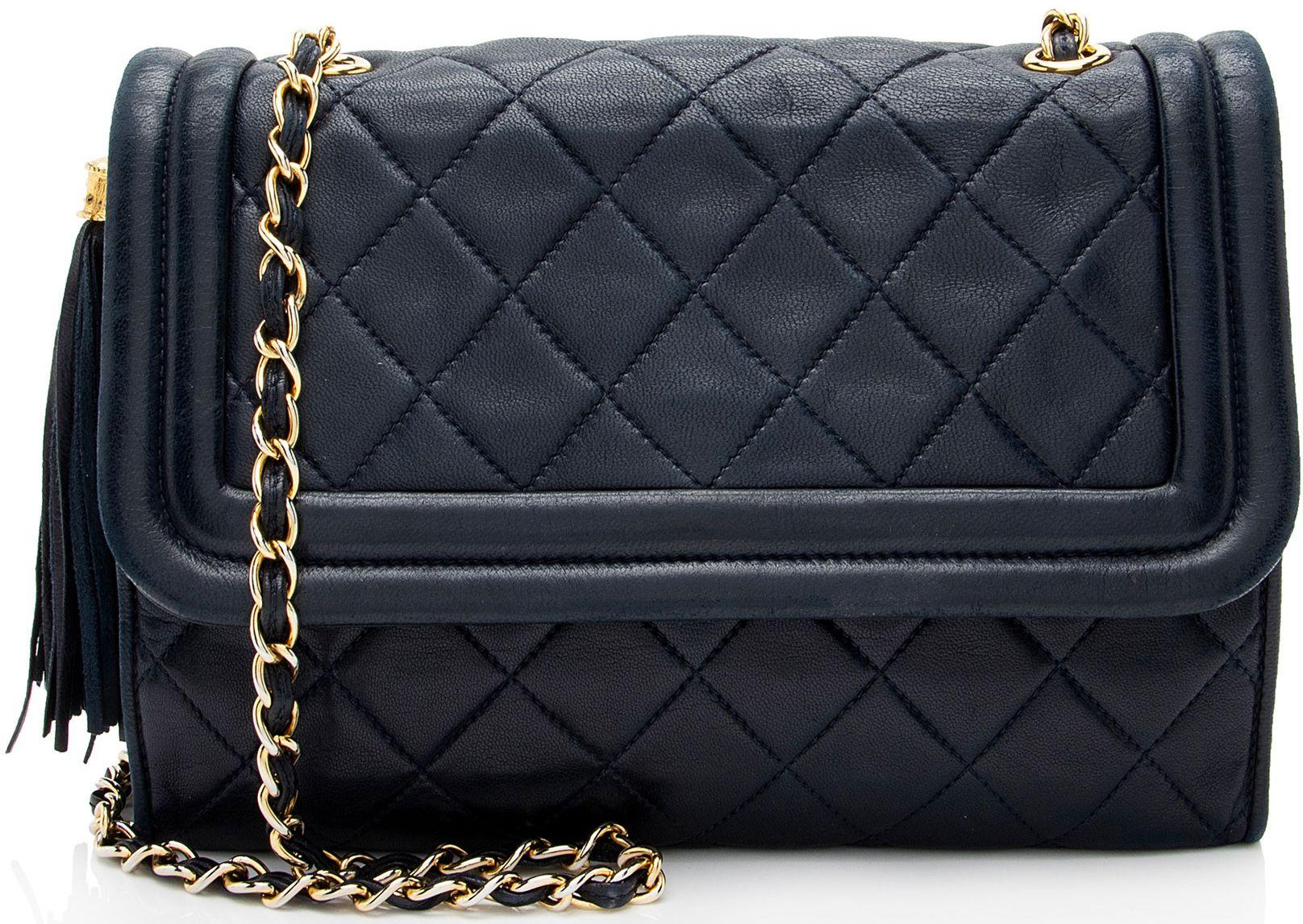 Chanel  Vintage Lambskin Tassel Flap Bag - Blue - Lambskin - Good