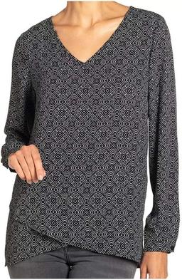 Chelsea & Theodore Women's Top Geo Print - S - Black/White