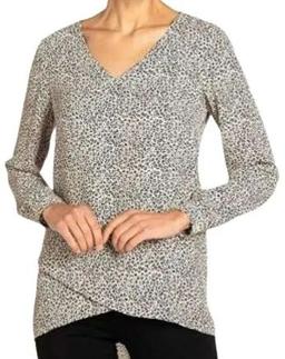 Chelsea & Theodore Women's Top Small Leopard Print - M - White/Black