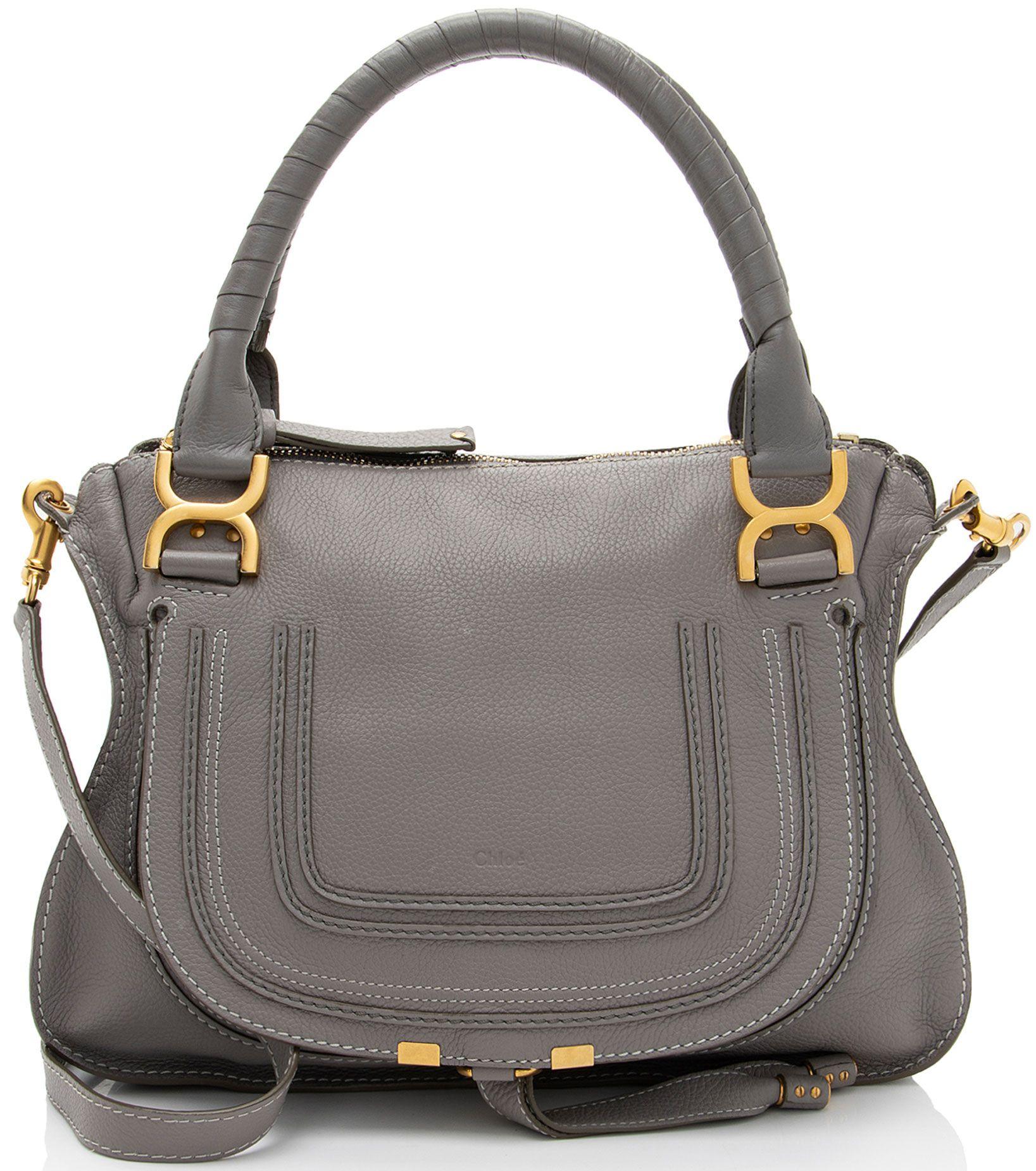 Chloe  Calfskin Marcie Medium Satchel - Grey - Calfskin - Excellent