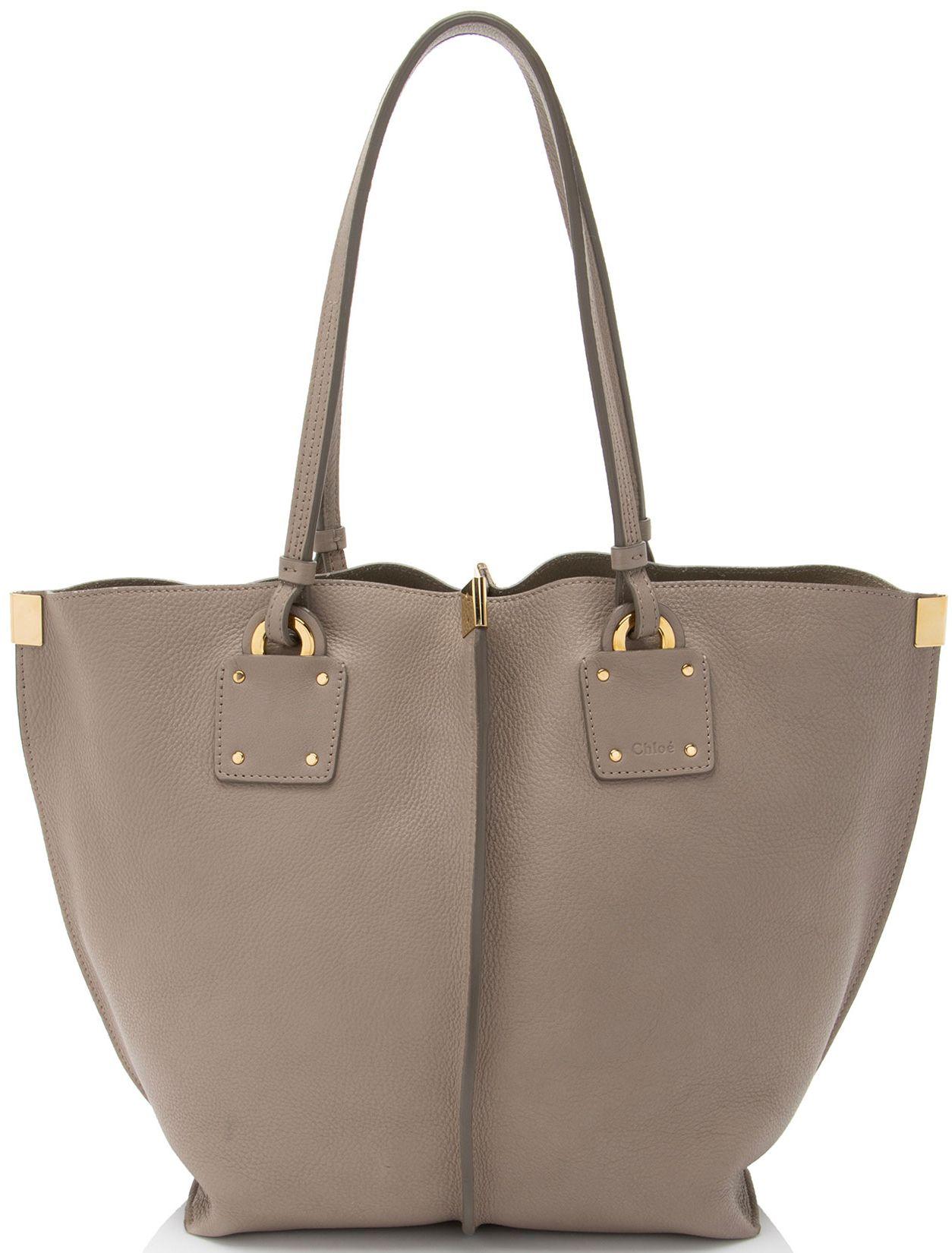 Chloe  Calfskin Vick Medium Tote - Grey - Calfskin - Excellent